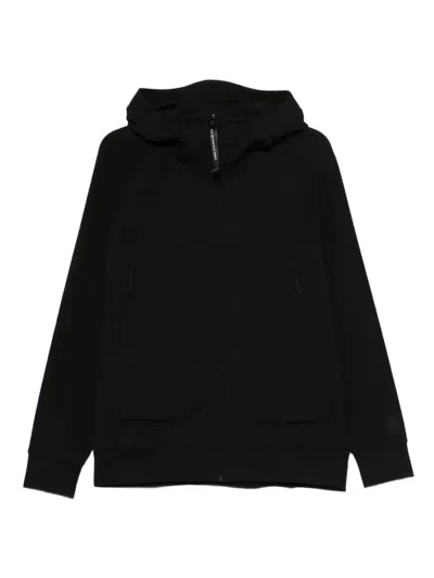 C.p. Company Sweatshirts Hooded Open In Black