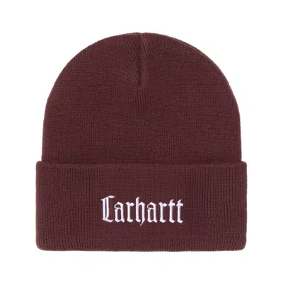 Carhartt Work In Progress Schooling Beanie In Burgundy