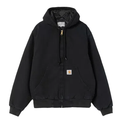 Carhartt Functional Organic Cotton Jacket With Structured Silhouette In Black