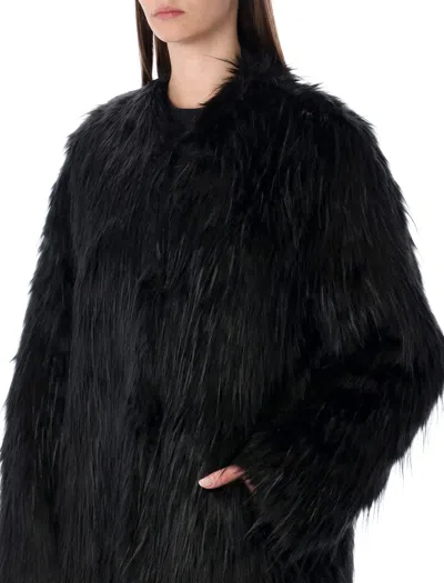 Stand Studio Carolina Faux Fur Long Coat In Black