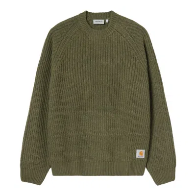 Carhartt Work In Progress Firth Oversize Ribbed Crewneck Sweater In Green