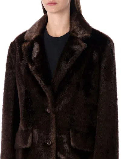 Stand Studio Evyn Faux Fur Jacket In Brown