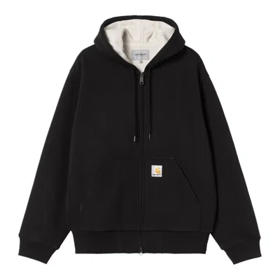 Carhartt Hooded Sweatshirt Featuring Kangaroo Pocket In Black