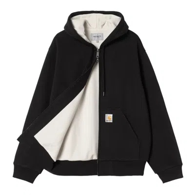 Carhartt Hooded Sweatshirt Featuring Kangaroo Pocket In Black