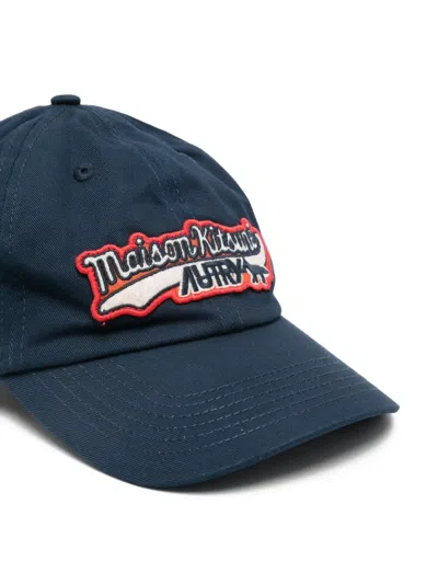 Autry Maison Kitsune Patch Baseball Cap In Blue