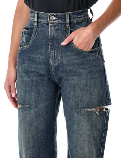 Maison Margiela Stonewashed Denim Jeans With Slash Details In Blue