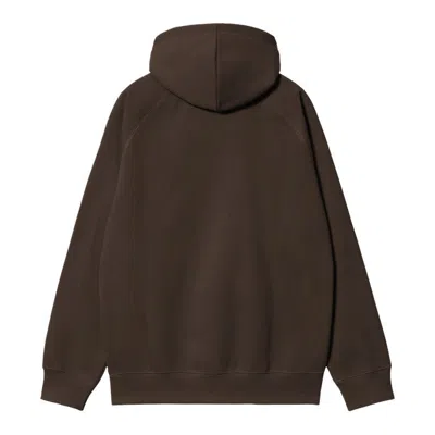 Carhartt Wip Chase Hoodie With Embroidered Logo In Brown