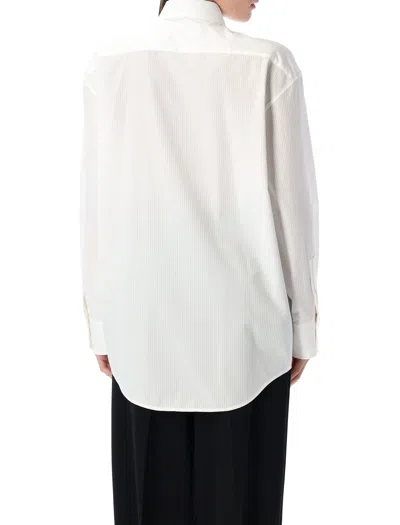 Saint Laurent White Classic Cotton Shirt In Animal Print