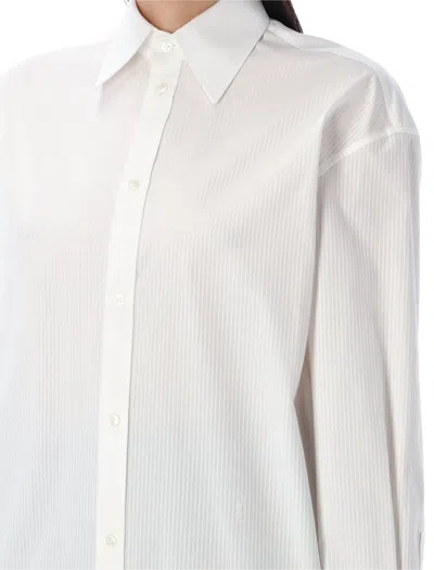 Saint Laurent White Classic Cotton Shirt In Animal Print