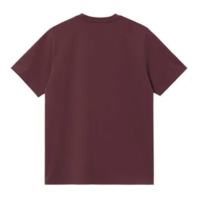 Carhartt American Script Organic Cotton T-shirt In Burgundy