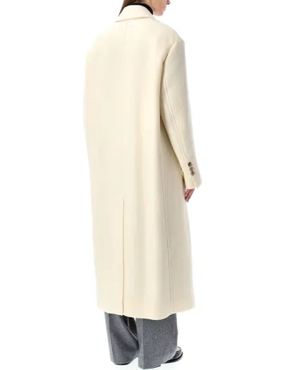 Ami Alexandre Mattiussi Ami Paris Ami Paris Wool Double-breasted Long Coat In White