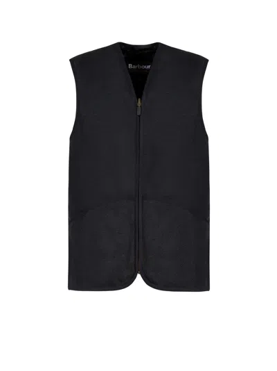 Barbour Warm Pile Waistcoat Zip In Black