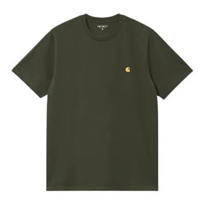 Carhartt S/s Chase Olive Green T-shirt In Green