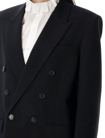 Saint Laurent Wool Gabardine Cassandre Jacket In Black