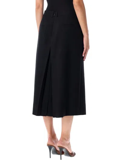 Saint Laurent Black Wool Midi Length Culottes In Black