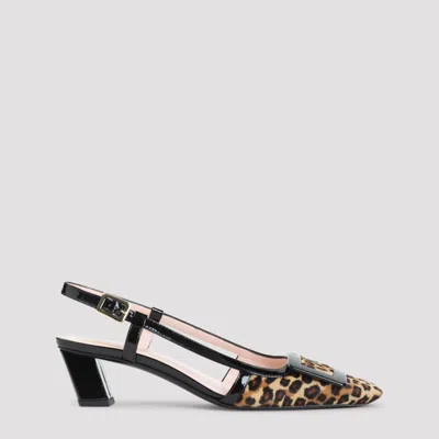 Roger Vivier Chic Slingback Block Heel Pump In Animal Print