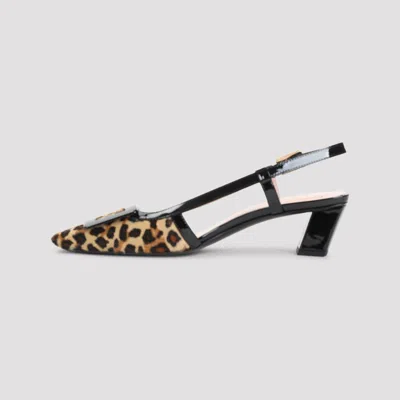 Roger Vivier Chic Slingback Block Heel Pump In Animal Print