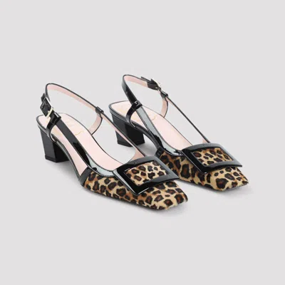Roger Vivier Chic Slingback Block Heel Pump In Animal Print