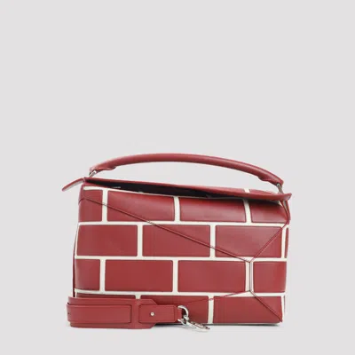 Loewe Large Brick Puzzle Edge Shoulder Bag In Red