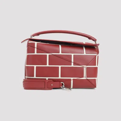 Loewe Large Brick Puzzle Edge Shoulder Bag In Red
