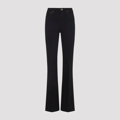 Roberto Cavalli Mirror Snake Monogram Bootcut Jeans In Black