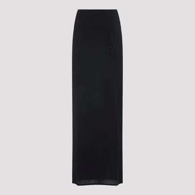 Jean Paul Gaultier Lingerie Garter Long Skirt In Blue