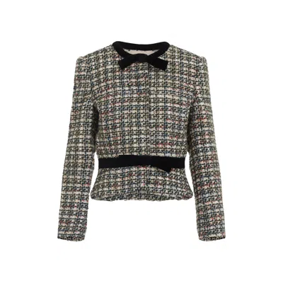 Valentino Garavani Multicolored Patterned Wool-blend Jacket In Multi
