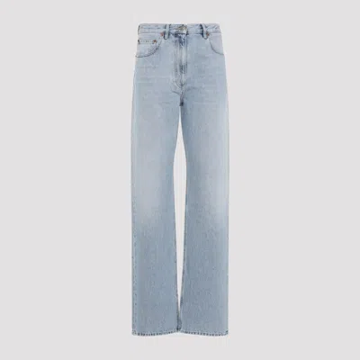 Valentino Straight Trousers With Pockets And Belt Loops In Blue