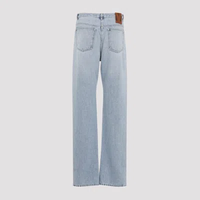 Valentino Straight Trousers With Pockets And Belt Loops In Blue