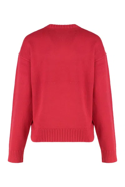 Ralph Lauren Intarsia-knit Foxhound Cotton Sweater In Pink