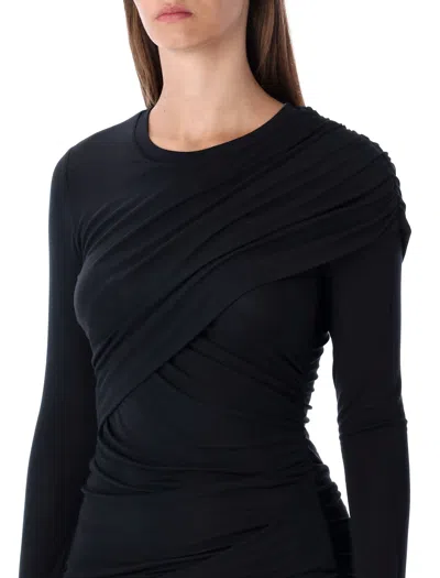 Isabel Marant Étoile Denise Short Dress In Draped Jersey In Black