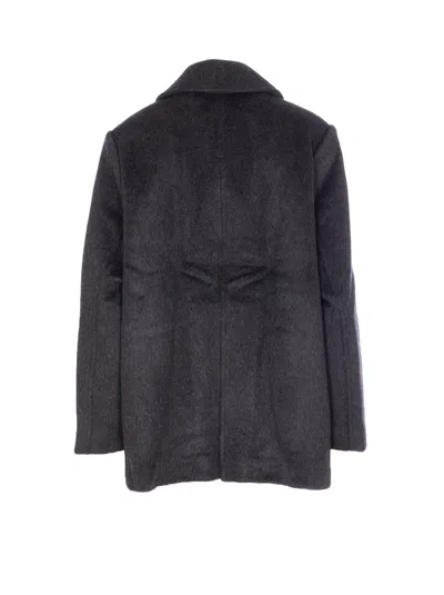Ganni Double Faced Jacket In Gray