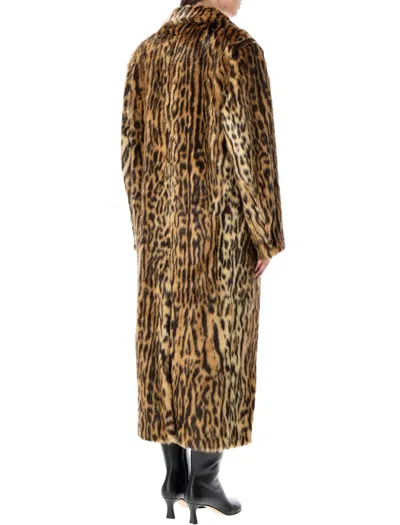 Stand Studio Marcelline Faux Fur Long Coat In Animal Print