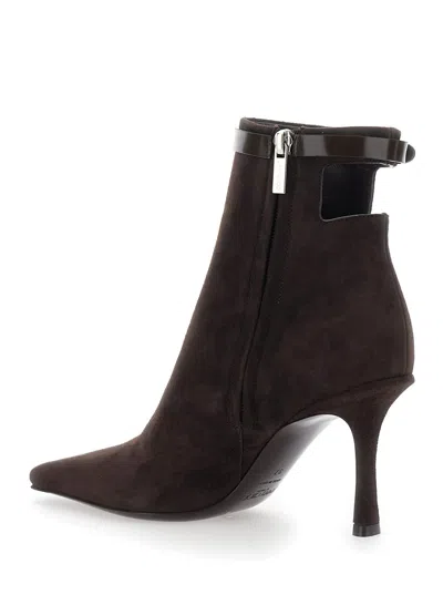 Jimmy Choo Camie Brown Ankle Boots With Knot Detail In Suede Woman In Brown