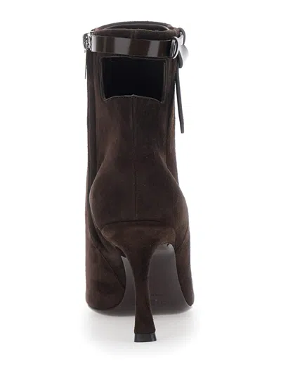 Jimmy Choo Camie Brown Ankle Boots With Knot Detail In Suede Woman In Brown