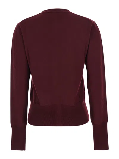 Vivienne Westwood Bea Bordeaux Cardigan With Orb Embroidery In Cotton And Cashmere Woman In Burgundy
