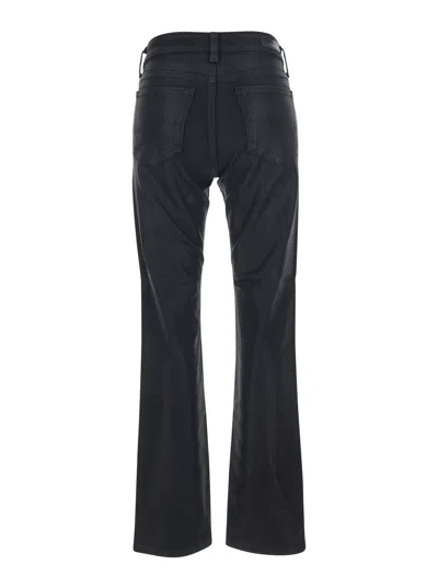 Ag Mari Black Jeans With Belt Loops Andd Logo Patch On The Rear In Denim Woman In Black