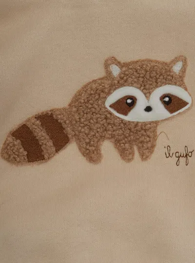 Il Gufo Brown Suit With Embroidery On The Front In Cotton Baby In Brown