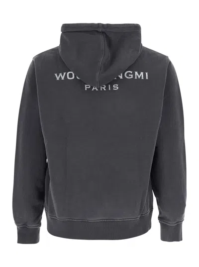 Wooyoungmi Grey Sweatshirt With Logo Patch On The Front And Logo Lettering On The Back In Cotton Man In Gray