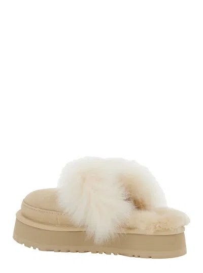 Ugg Chalet Beige Ankle Boots With Fur Design In Suede Woman In Neutral