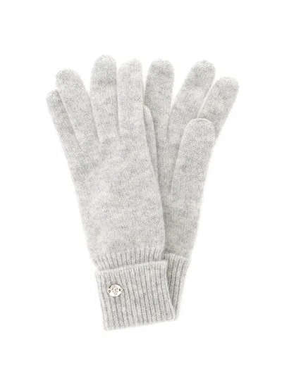 Helen Kaminski Blaire Grey Gloves With Logo Plaque Detail On The Front And Ribbed Details In Cashmere Woman In Gray