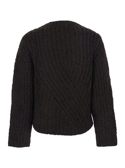 Merci Maglia Textured Knit Knitwear In Brown