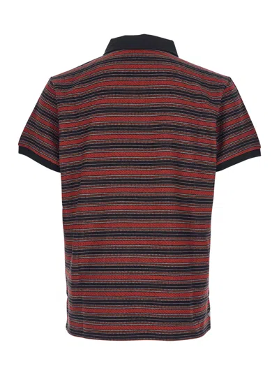 Vivienne Westwood Multicolor Polo Shirt With Orb Decoration On The Chest And All-over Stripes Motif In Cotton Man In Multi