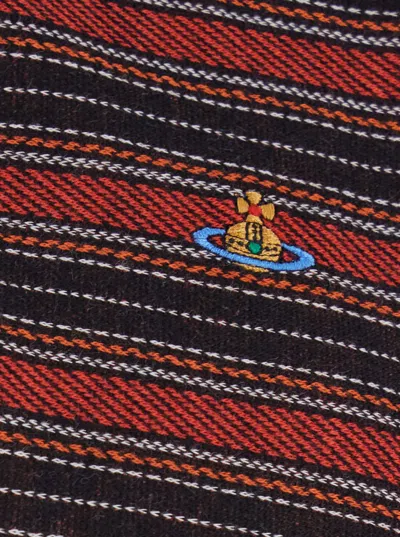 Vivienne Westwood Multicolor Polo Shirt With Orb Decoration On The Chest And All-over Stripes Motif In Cotton Man In Multi