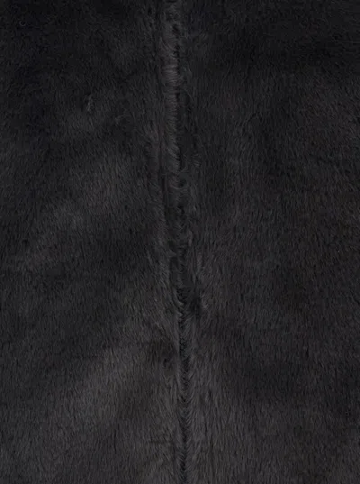 Save The Duck Bridget Black Reversible Jacket With Front Zip Closure In Ecofur Woman In Black