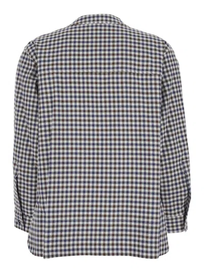 Merci Multicolor Crewneck Shirt With All-over Check Motif In Fabric Woman In Multi