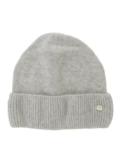Helen Kaminski Vivian Grey Beanie With Logo Plaque Detail On The Front In Cashmere Woman In Gray