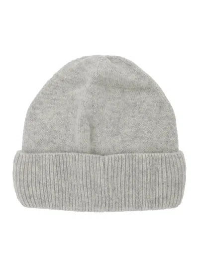 Helen Kaminski Vivian Grey Beanie With Logo Plaque Detail On The Front In Cashmere Woman In Gray
