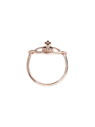 Vivienne Westwood Vendome Faded Gold-colored Ring With Orb Logo On The Front In Bronze Woman In Gold