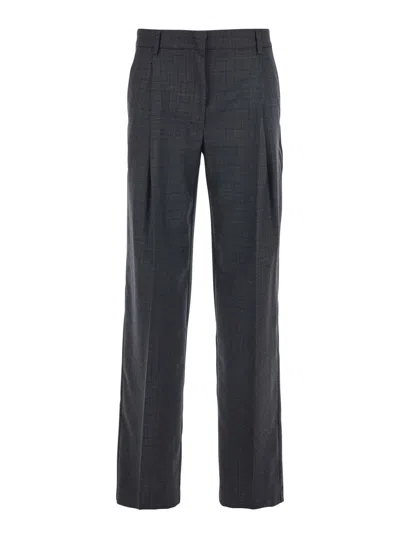 Mauro Grifoni Grey Pants With Belt Loops In Wool Woman In Gray
